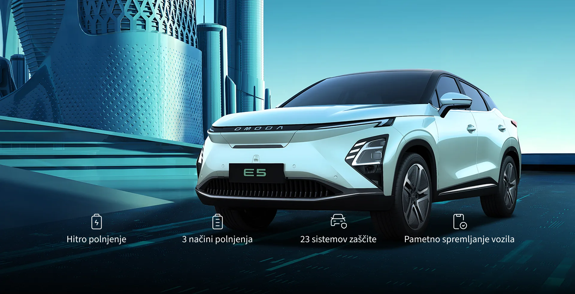 Omoda E5 — sprednji pogled