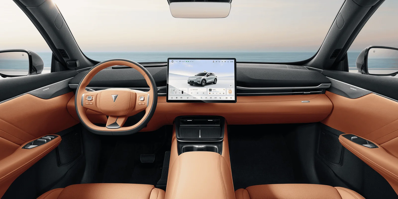Changan Deepal S05 – Deepal S05 — oranžna notranjost in centralni zaslon